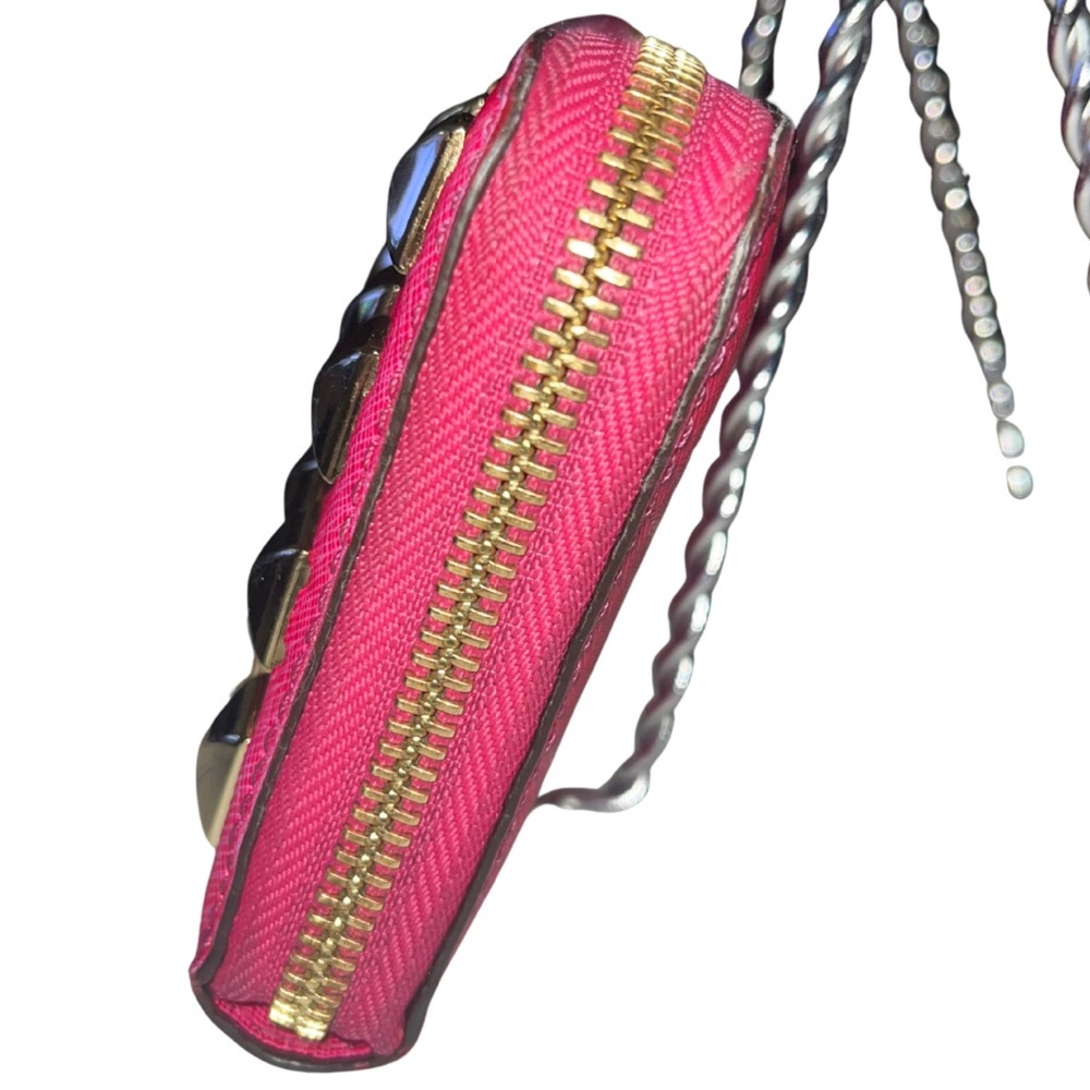 Michael Kors Fuchsia Pink Pyramid Studded Continental Zip Wallet - Picture 3 of 16